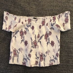 Floral Off the Shoulder Crop Top